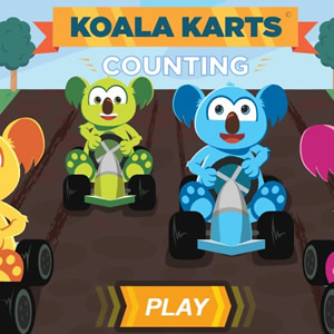 Compter jusqu'à 10: Course avec des Koalas en Karting sur